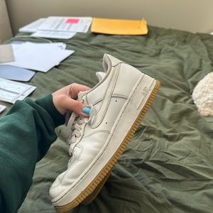 Nike Air Force 1s with rubber soles